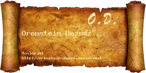 Orenstein Dezső névjegykártya